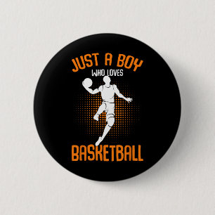 Nur ein Junge, der Liebe Basketball Player Kinder  Button