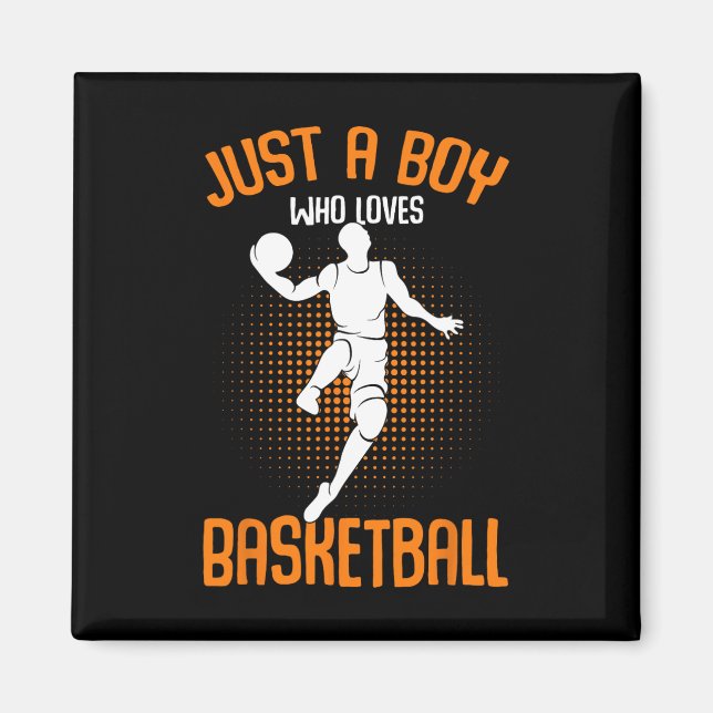 Nur ein Junge, der Liebe Basketball Player Kinder  Magnet (Vorne)