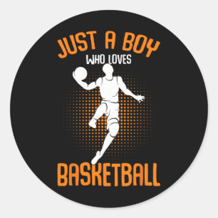 Nur ein Junge, der Liebe Basketball Player Kinder Runder Aufkleber