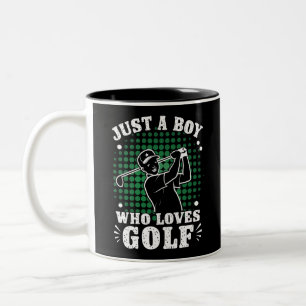 Nur ein Junge, der Liebe Golf Club Golfer Golfspie Zweifarbige Tasse
