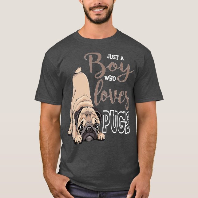 Nur ein Junge, der Liebe Möpsen Niedlichen Mops Hu T-Shirt (Vorderseite)