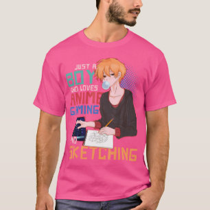 Nur ein Junge, der Lieben anime Gaming und Sketchi T-Shirt