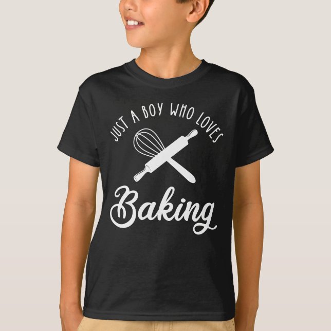Nur ein Junge, der Lieben backt T-Shirt (Vorderseite)