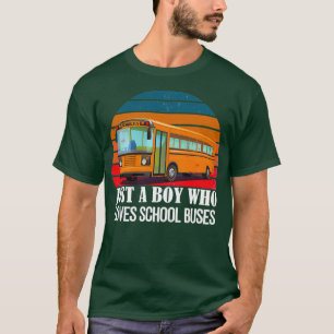 Nur ein Junge, der Lieben Busse fährt, retro Sonne T-Shirt
