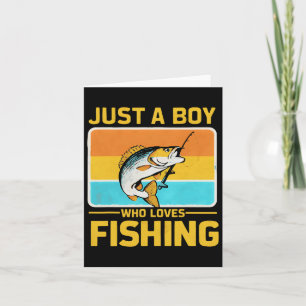 Nur ein Junge, der Lieben hat Funny B Fish Fisherm Karte