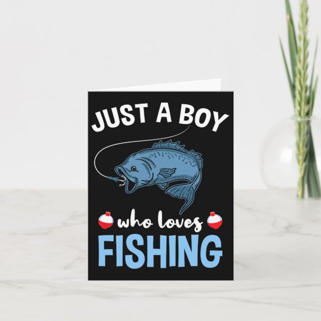 Nur ein Junge, der Lieben hat zu fischen Karte (Vorderseite)