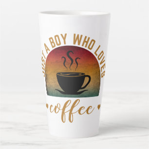 NUR EIN JUNGE, DER LIEBEN KAFFEE. MILCHTASSE