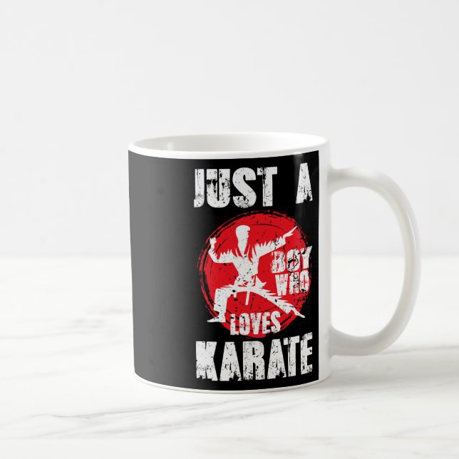 Nur ein Junge, der Lieben Karate Funny Sprichwort  Kaffeetasse (Rechts)