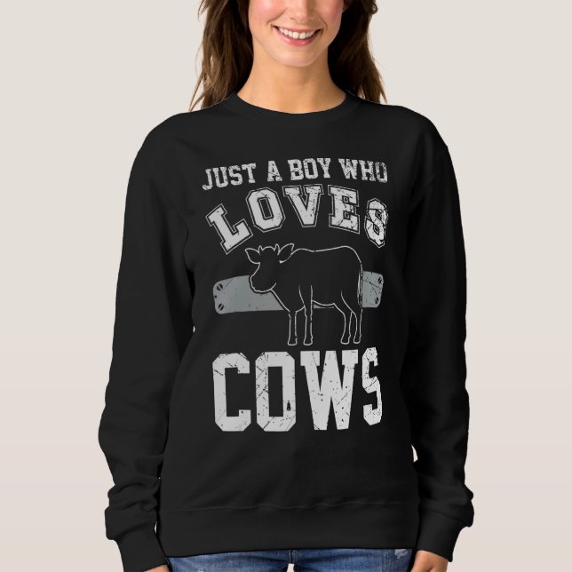 Nur ein Junge, der Lieben Kühe Bauern Kuh Kinder J Sweatshirt (Vorderseite)