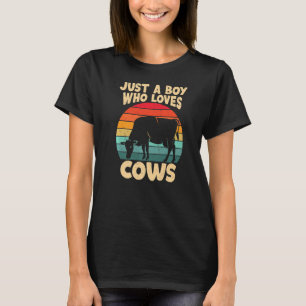 Nur ein Junge, der Lieben Kühe ernten Farm Barn Ca T-Shirt