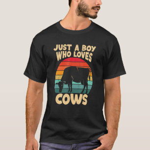 Nur ein Junge, der Lieben Kühe ernten Farm Barn Ca T-Shirt