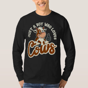 Nur ein Junge, der Lieben Kühe Jungs Bauer Männche T-Shirt