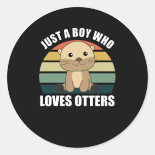 Nur ein Junge, der Lieben Liebe isst - Sweet Otter Runder Aufkleber