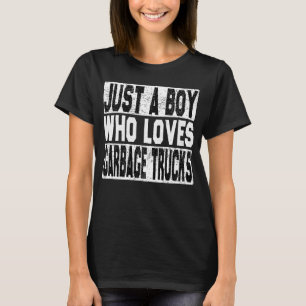 Nur ein Junge, der Lieben Müll LKW Retro Vintag T-Shirt