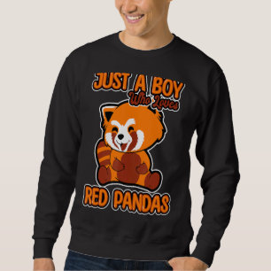 Nur ein Junge, der Lieben Red Pandas Zitat Männer Sweatshirt