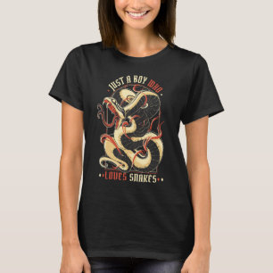 Nur ein Junge, der Lieben Schlangen Schlange Funny T-Shirt