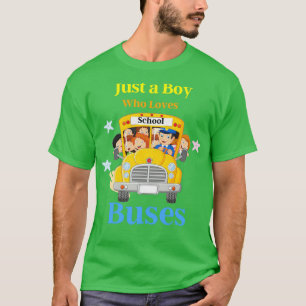 Nur ein Junge, der Lieben Schule fährt mit niedlic T-Shirt