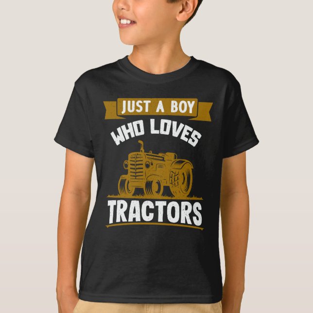 Nur ein Junge, der Lieben Tracers Farm Kindergebur T-Shirt (Vorderseite)