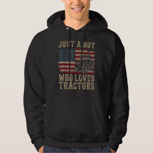 Nur ein Junge, der Lieben Tractors Farm Kind Gebur Hoodie