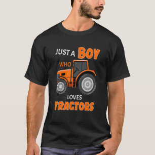 Nur ein Junge, der Lieben Traktoren-Bauernhof T-Shirt