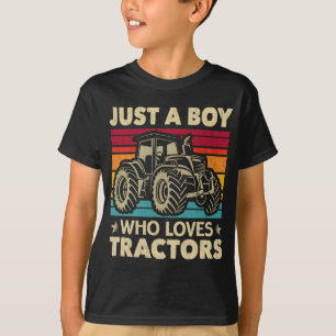 Nur ein Junge, der Lieben Traktoren Funny Boys Kid T-Shirt