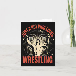 Nur ein Junge, der Lieben Wrestling Retro Vintag D Karte