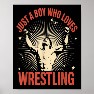 Nur ein Junge, der Lieben Wrestling Retro Vintag D Poster