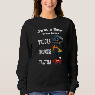 Nur ein Junge, der LKW-Bagger Liebe Tractors Ki Sweatshirt