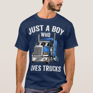 Nur ein Junge, der LKW Lieben Kids Semi Truck T-Shirt