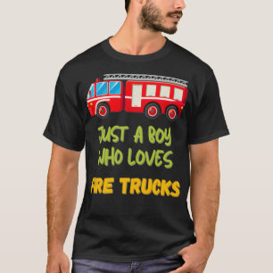 Nur ein Junge, der LKWs für Jungen Lieben Feuerlös T-Shirt