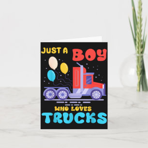 Nur ein Junge, der LKWs liebt LKW-Fahrer-Geschenk Dankeskarte