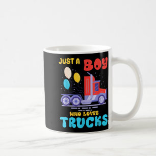 Nur ein Junge, der LKWs liebt LKW-Fahrer-Geschenk Kaffeetasse