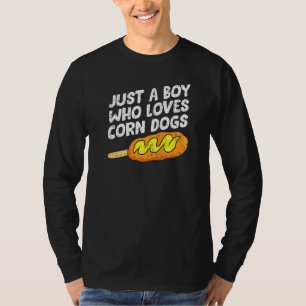 Nur ein Junge, der Mais-Hotdogs mag Essen Koreanis T-Shirt
