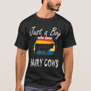 Nur ein Junge, der Milchkühe Männer Bauer liebt T-Shirt