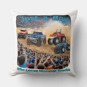Nur ein Junge, der Monster Trucks Liebe Kissen