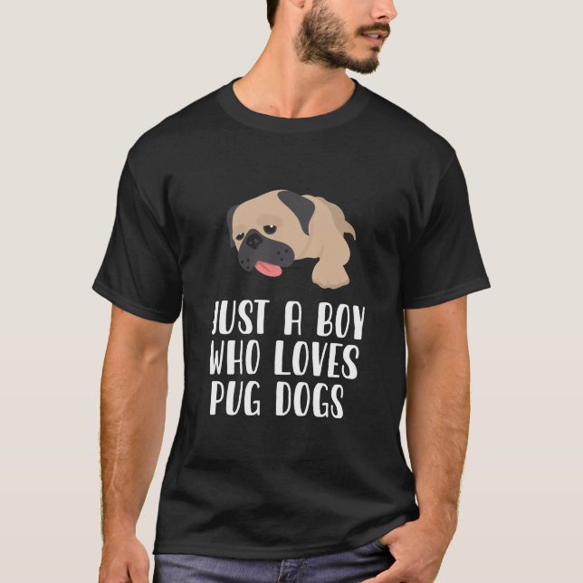 Nur ein Junge, der Mops-Hunde Liebe T-Shirt (Vorderseite)