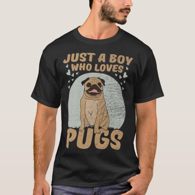 Nur ein Junge, der Möpsen Liebe T-Shirt (Vorderseite)