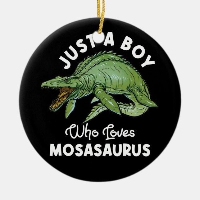 Nur ein Junge, der Mosasaurus Dinosaurier Liebe Keramik Ornament (Vorne)