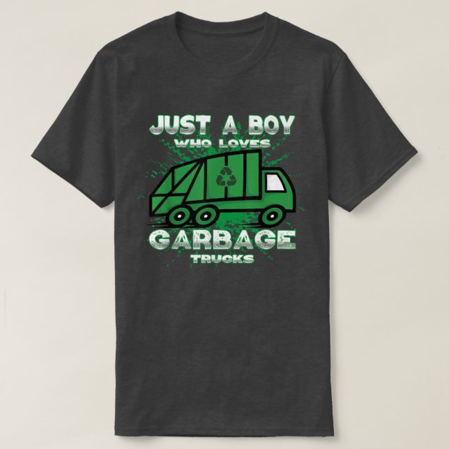Nur ein Junge, der Mülltransporter für Müllwagen L T-Shirt (Design vorne)