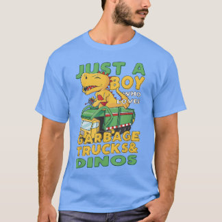 Nur ein Junge, der Mülltransporter und Dinos Liebe T-Shirt