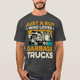 Nur ein Junge, der Mülltransporter Vintag Liebe T-Shirt