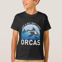 Nur ein Junge, der Orcas Whales Liebe