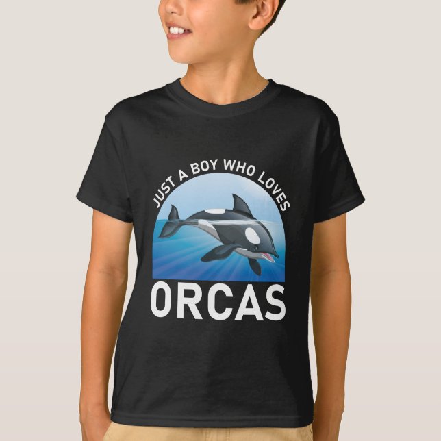 Nur ein Junge, der Orcas Whales Liebe T-Shirt (Vorderseite)