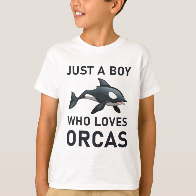 Nur ein Junge, der Orcas Whales Liebe T-Shirt (Vorderseite)