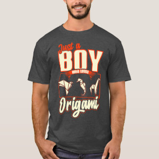 Nur ein Junge, der Origami Lieben T-Shirt