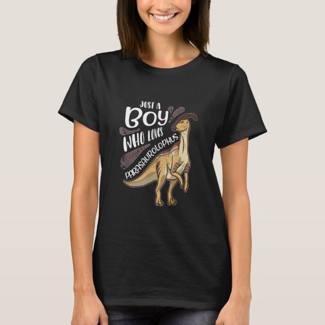Nur ein Junge, der Parasaurolophus Saurian Dinos L T-Shirt (Vorderseite)