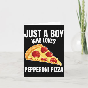 Nur ein Junge, der Pepperoni-Pizza Italienisches E Karte
