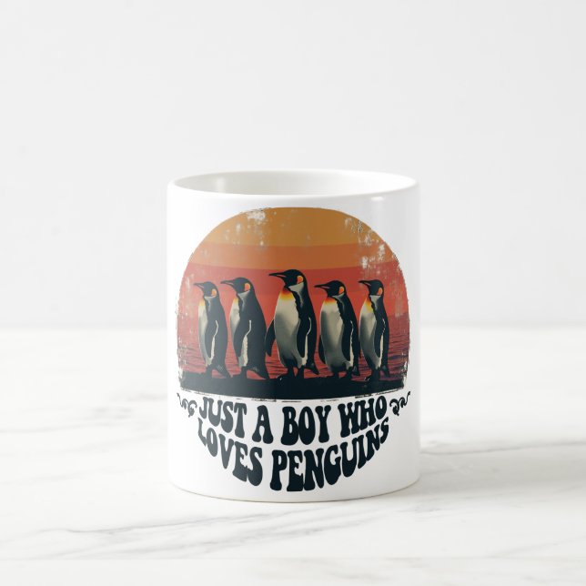 Nur ein Junge, der Pinguine Liebe Kaffeetasse (Mittel)