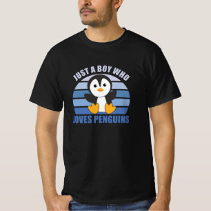 Nur ein Junge, der Pinguine Liebe - Niedlicher Pin T-Shirt