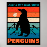 Nur ein Junge, der Pinguine Liebe - Retro-Tier
